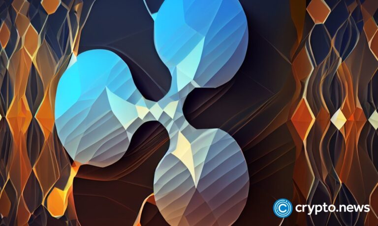 crypto news ripple sign blurry background low poly st