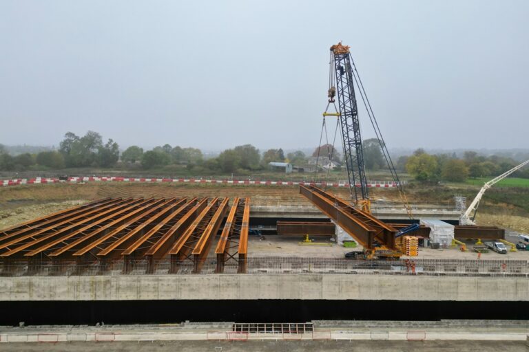 1732002743 aerial view of turweston green overbridge beam installation october 2024 dji 0092